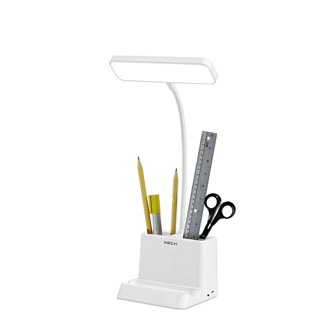 XECH Desky Lite LED Table Lamp with Pen Stand & 3-Color Dimmable Light – Rechargeable